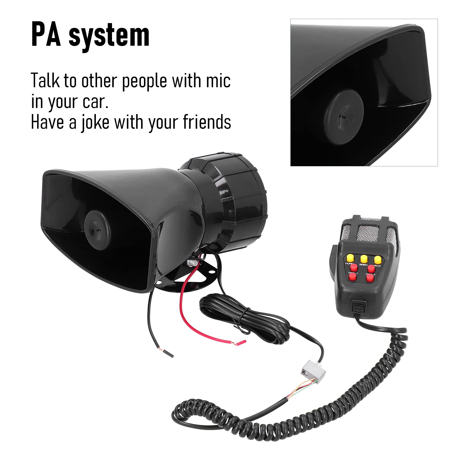 Amazon.com: Joyzan Car Siren Speaker, Horn Police Mic PA Speaker